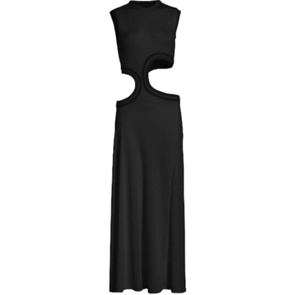 Christopher ESBER Paisley Cut Out Knit Bodycon Midi Dress Gown Size 8 Black NEW - Picture 3 of 11